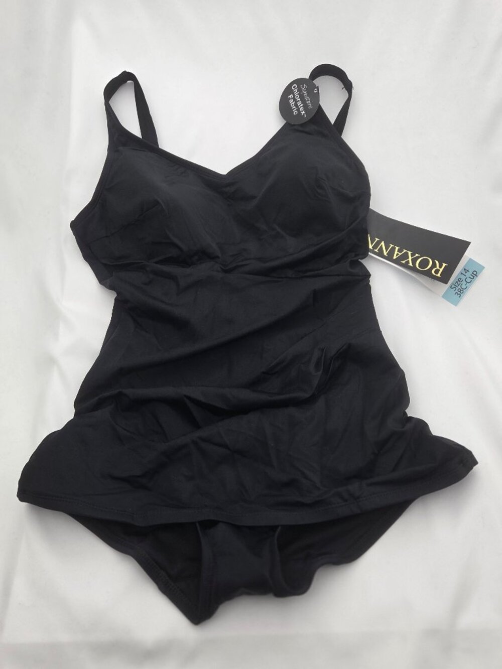 NWT Roxanne Tummy Control One-Piece Swimsuit | Black Slenderizing Suit 14